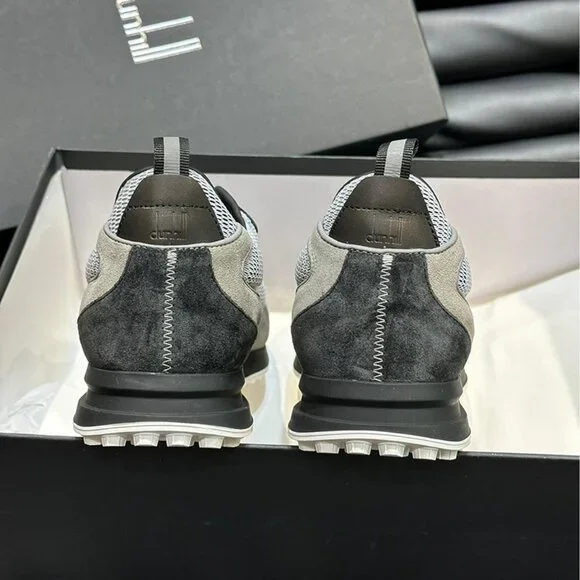 Dunhill Mens Lace-Up Leisure Mesh Sneakers Grey - Picture 9 of 10
